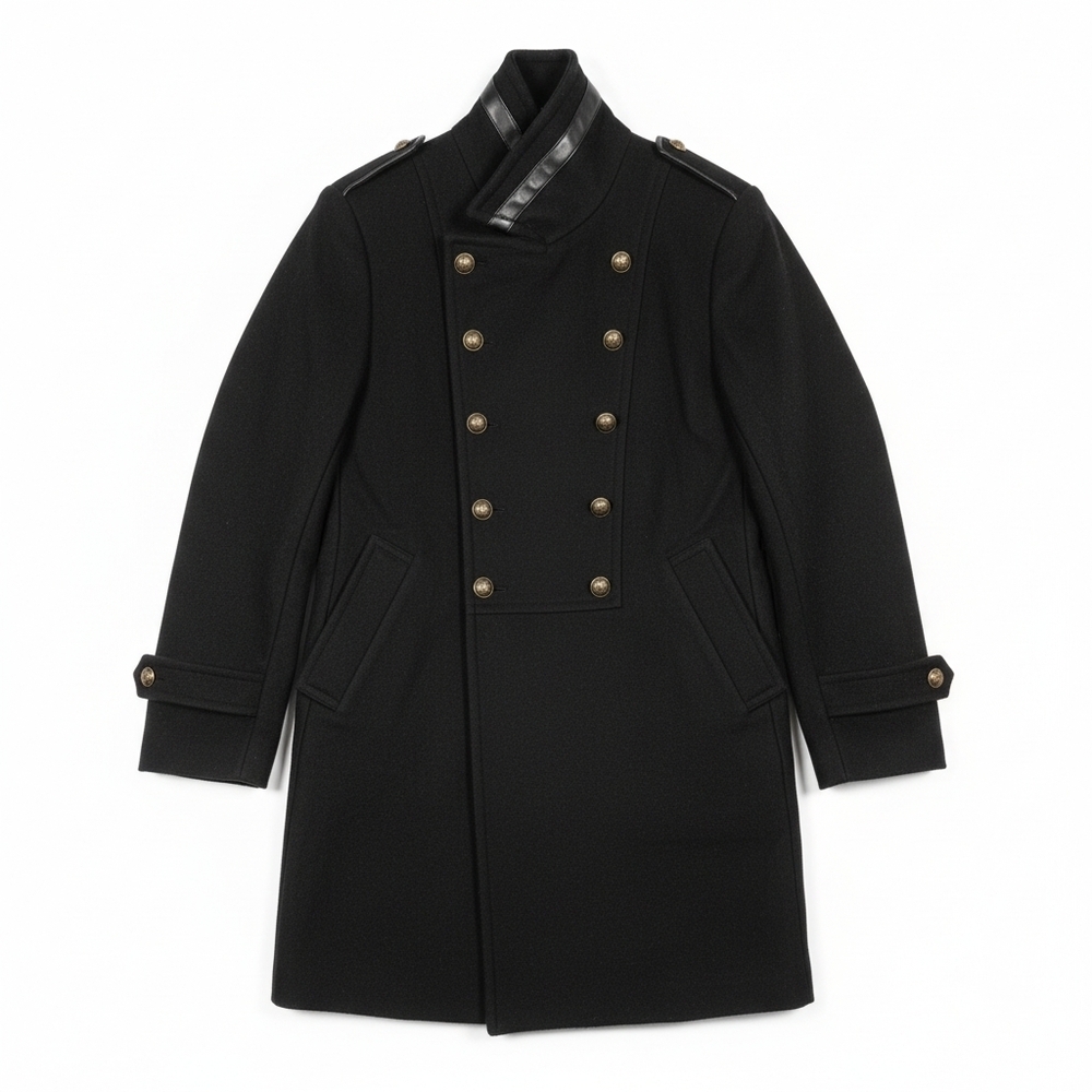 Men's Black Double-Breasted Coat